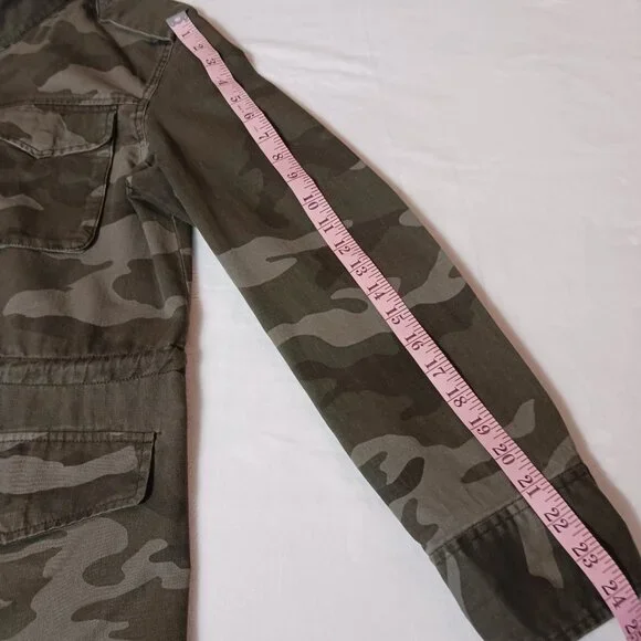 Aeropostale, Camouflage Jacket, Medium, Zip & Snap Front, 100% Cotton, Grunge - Picture 9 of 10